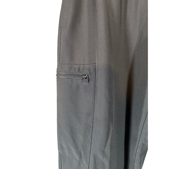 Med Couture Gray Pewter Elastic Waist Joggers Scrub Pants Women Sz Small - Picture 9 of 12